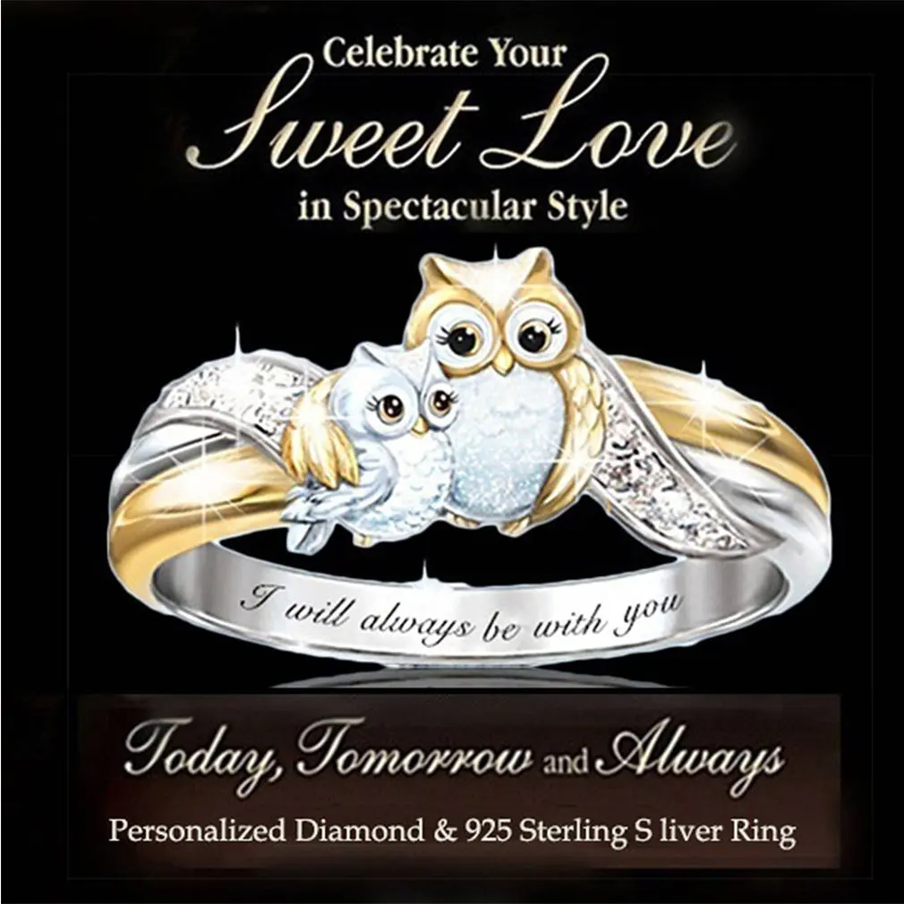 

Owl Ring Animal Women Wedding Engagement Party Jewelry Accessories Buckle Joint Tail Ring Birthday Gifts Fashion Girls Jewelry
