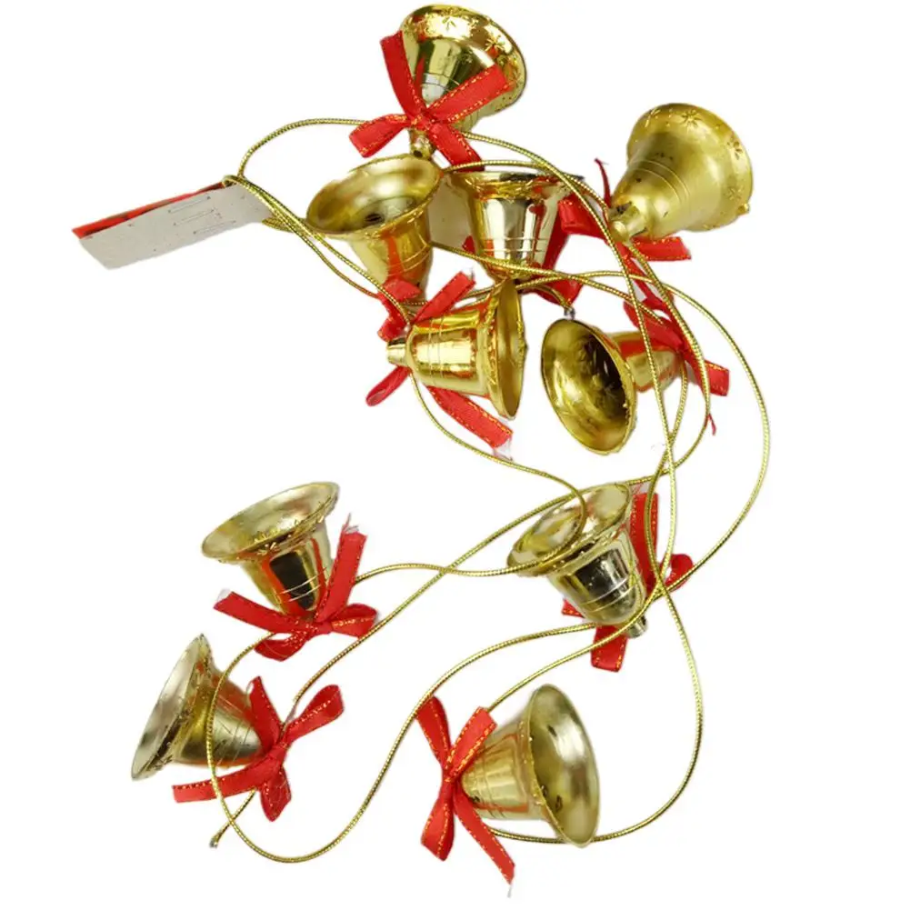 HobbyLane Xmas 4CM Gold Color Small Bell String Hanging Pendant for Christmas Tree Decoration | Дом и сад