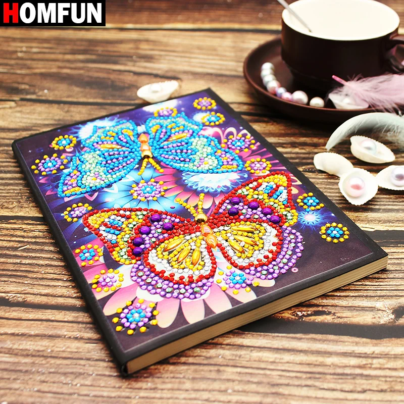 HOMFUN A5 блокноты 5D DIY алмазная живопись особой формы Дневник Книга Алмазная вышивка