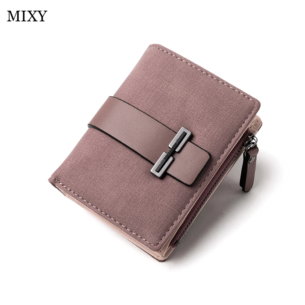 MIXY Wallet Fashion PU Women's Zipper Hasp Women Purses Solid Credit Card Holder Small For Ladies New | Багаж и сумки