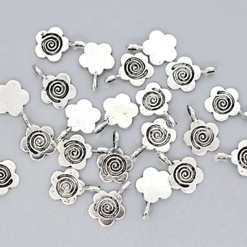 100 шт. 15x11 мм цинковый сплав цветы кулон ювелирное изделие подвеска разъем для