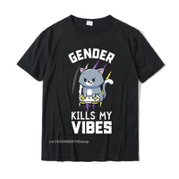 gender non binary pride shirt gamer gender kills my vibes premium t shirt cotton normal tops tees designer boy top t shirts