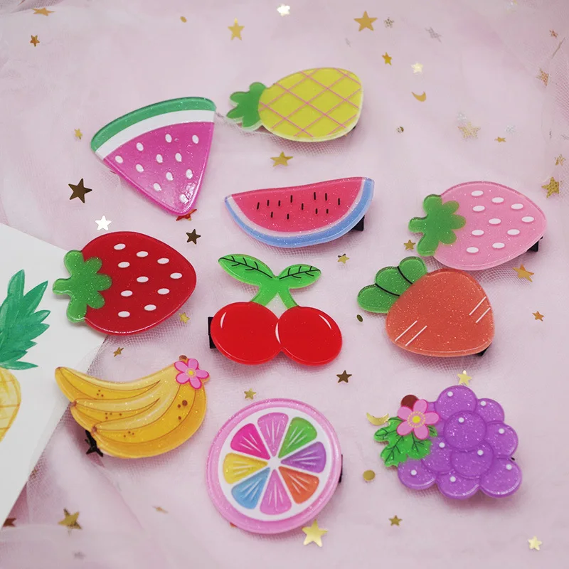 Аксессуары для волос девочек 44 цвета набор заколок с мультяшным ананасом радугой