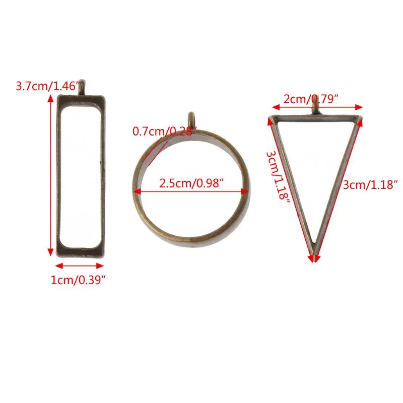 

5Pcs Hollow Frame Open Back Bezel Pendant UV Resin Pressed Flower Jewelry Making