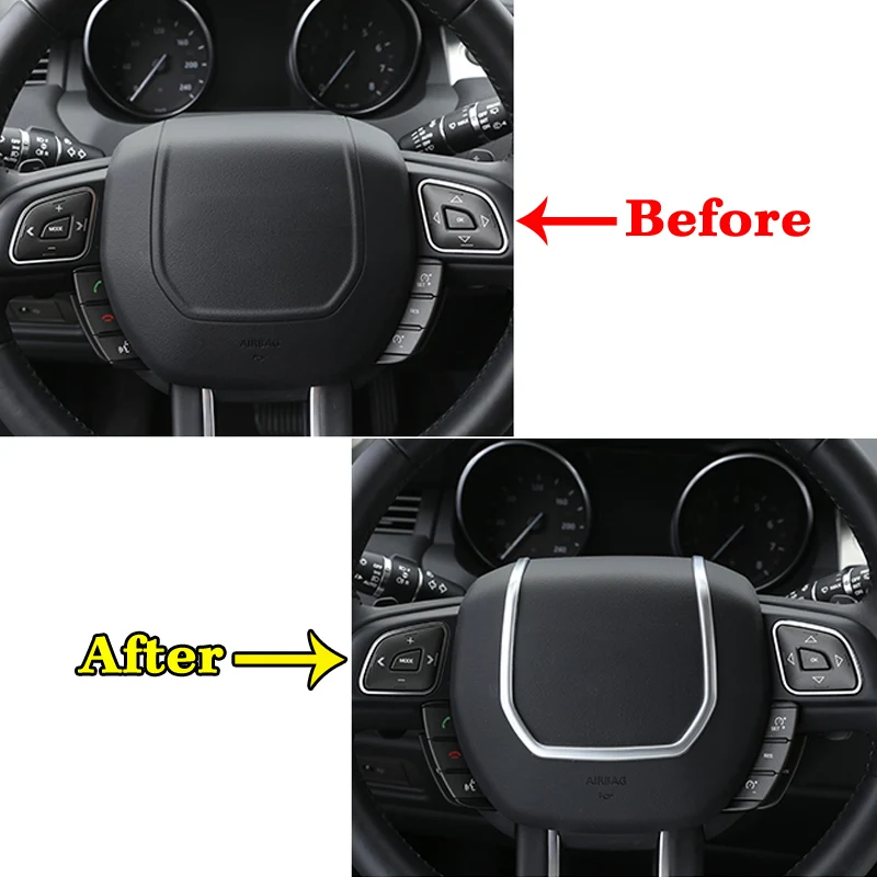 ABS хромированные матовые Серебристые декоративные полоски на руль автомобиля