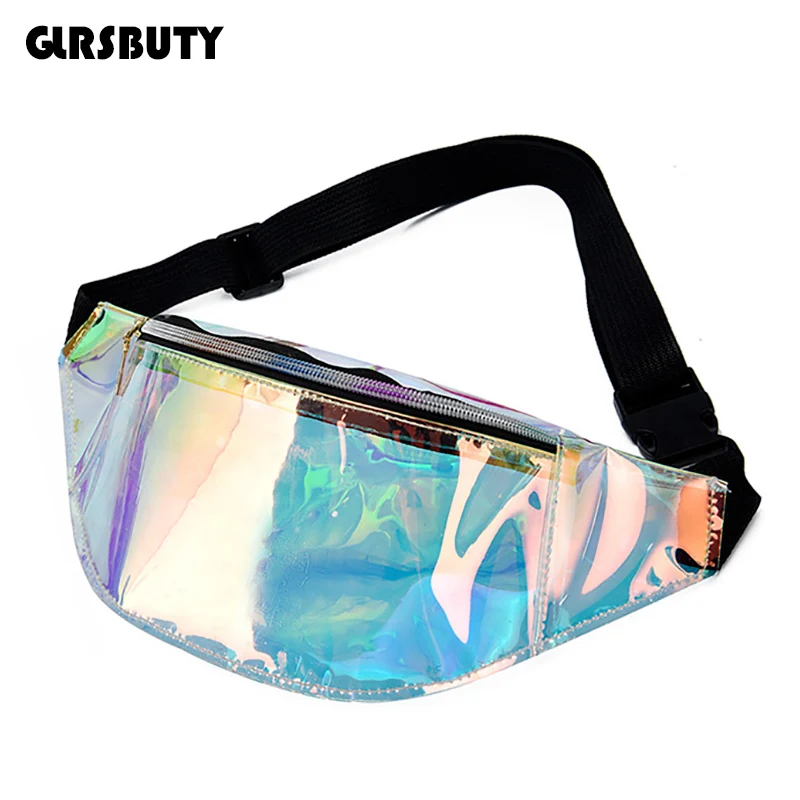 Сумка поясная Женская голографическая полупрозрачная с лазерной голограммой |