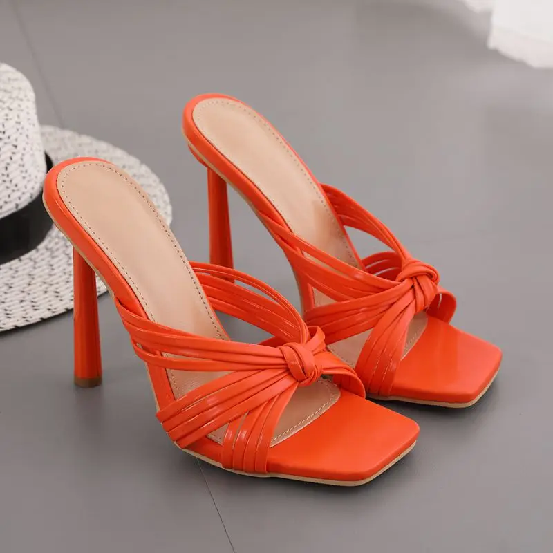 

Spring and summer 2021 new fish mouth round heeled thick high heeled sandals