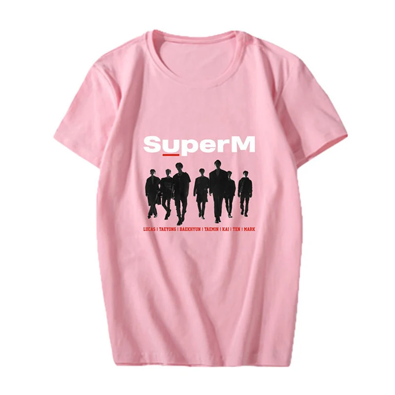 K pop SuperM BAEKHYUN KAI Taeyong Taemin Mark Lucas десять футболок с коротким рукавом Kpop Летняя