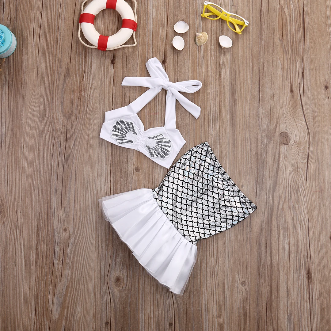 Купальник-бикини с юбкой-годе для маленьких девочек | Мать и ребенок