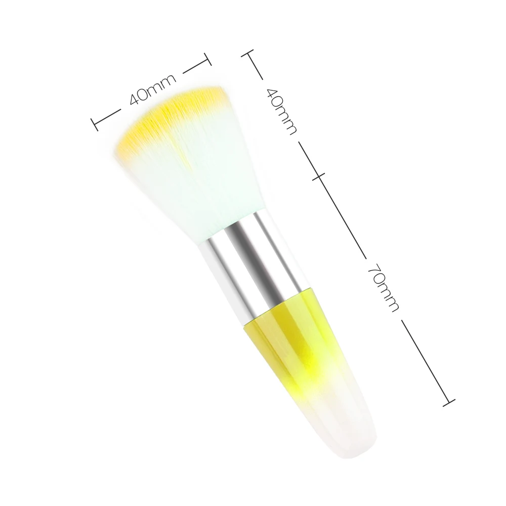 long yellow Для чистки ногтей кисточка для ногтей, инструменты для удаления пыли кисть для нанесения пудры пилочка для ногтей искусство уход для маникюра и педикюра, акриловые Чистящая Щетка для ухода за ногтями - Цвет: long yellow