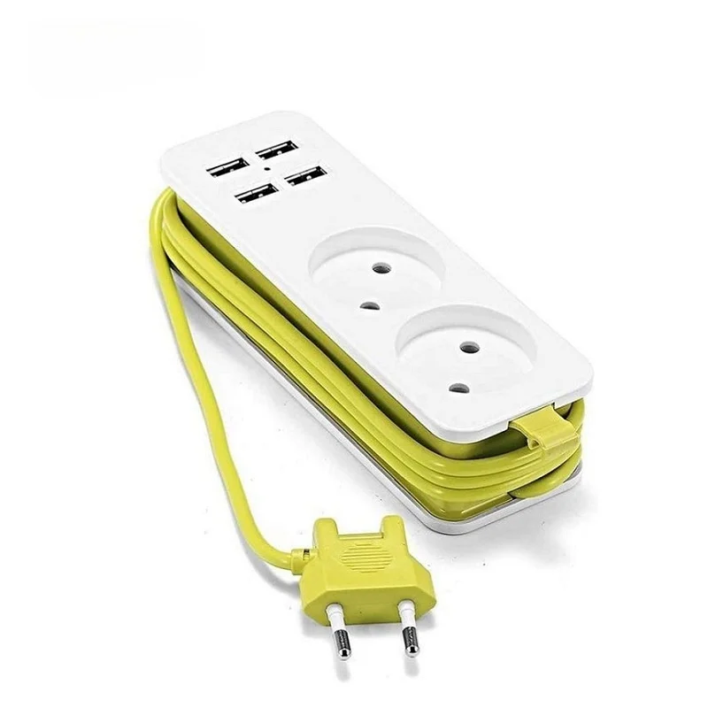 EU Plug Power Strip 4 USB Port Charger Socket 1200W Multiple Portable Travel Adapter for Smartphones Tablets | Обустройство дома