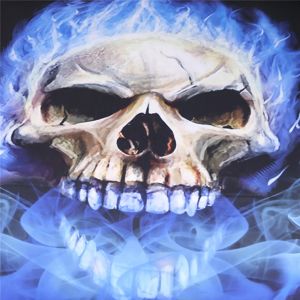 Пододеяльник с 3d рисунком огненного черепа готическое покрывало модное для