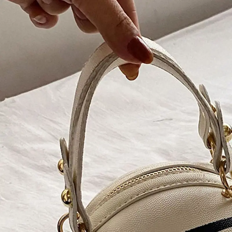 Женская круглая баскетбольная сумка из искусственной кожи на цепочке