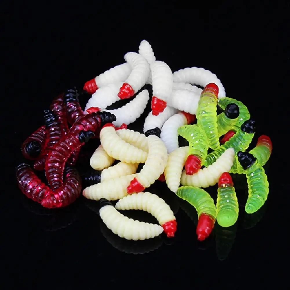 

50Pcs Artificial Lure Worm Shape Lifelike PVC Eco-friendly Soft Fish Lure for Freshwater Fishing Lures
