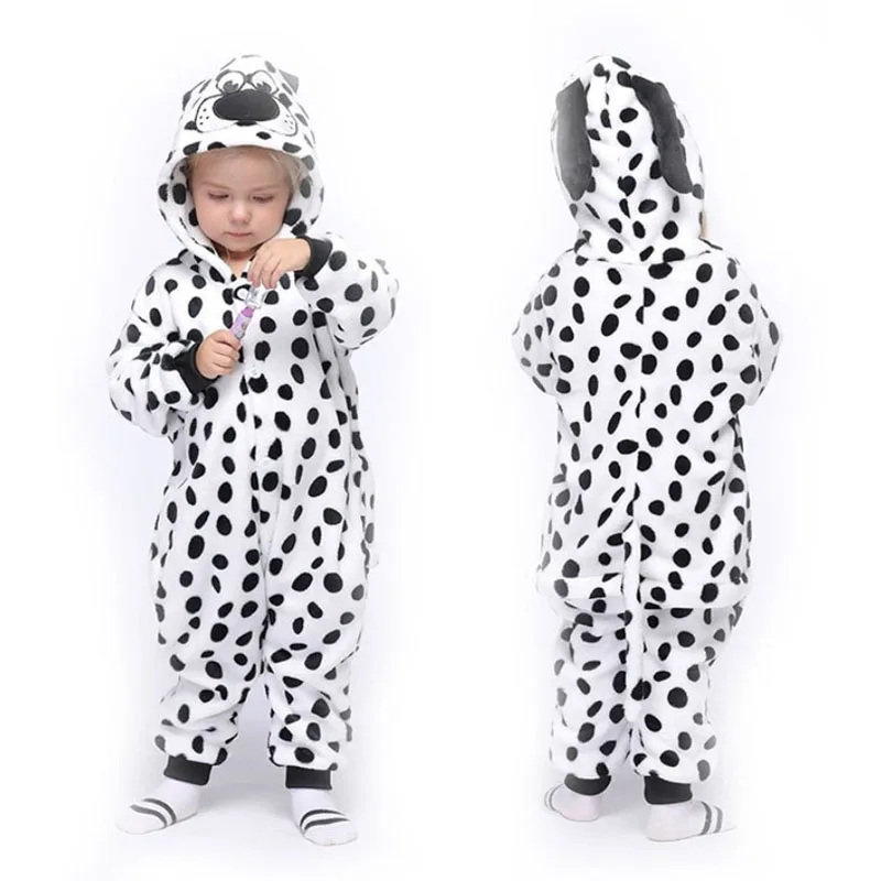 Пижама детская фланелевая с капюшоном кигуруми и мультяшными