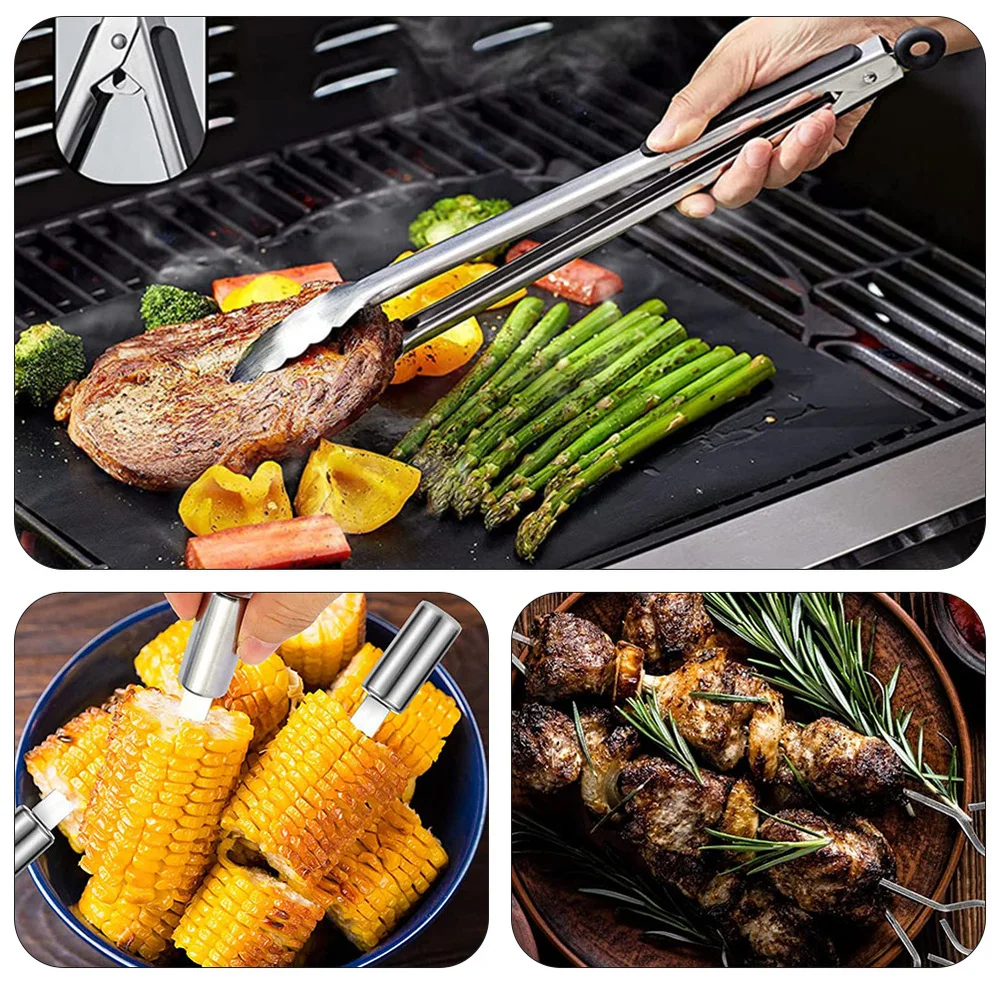 

1 Set 35pcs Professional Barbecue Tools Camping BBQ Grill Set (Silver)