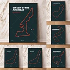 Карта гоночной трассы Монако  Постер F1  Макет Монте-Карло GP  Цифровая печать Формула 1 Настенный декор