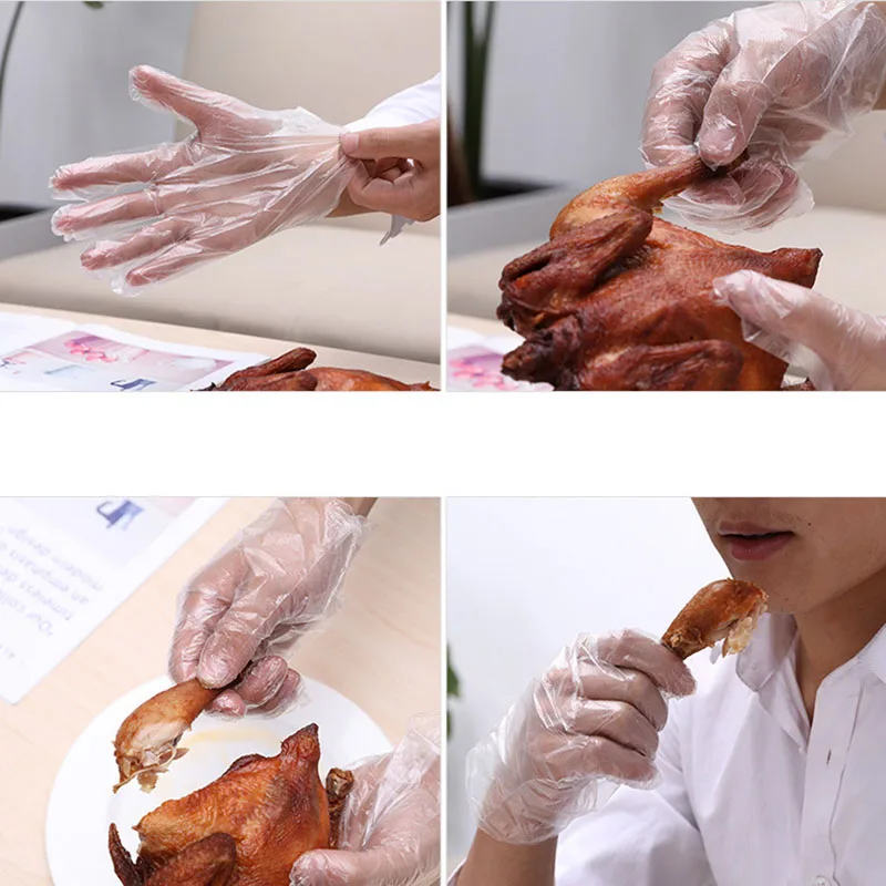 100 шт. прозрачные одноразовые перчатки из полиэтилена | Дом и сад