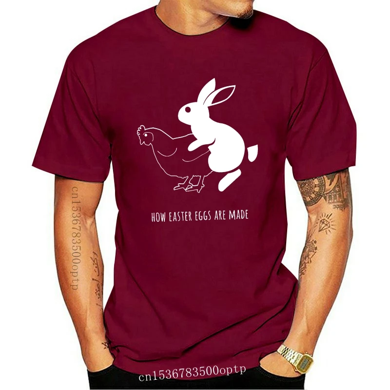 New Men How Easter Eggs Are Made T Shirt Funny Bunny Chicken Tee for Guys 2021 Men Fashion O-Neck Homme Create T Shirt