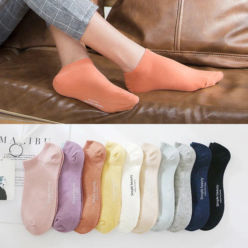 5 пар носков для девочек короткие носки отдыха в минималистском стиле
