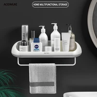 wall storage shelf rack for kitchen goods bathroom organizer accessories bath toilet sink wall towel makeup storage shelfs