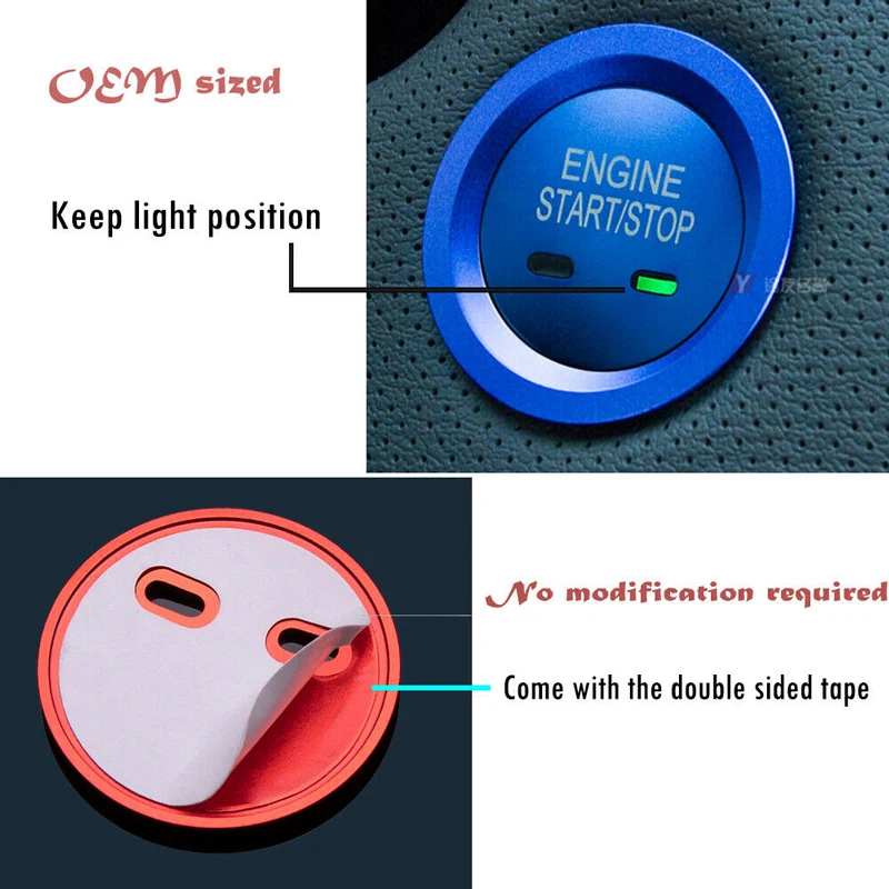 

GTinthebox 1PC Aluminum Sliver Cover For 2014&up MazdaKeyless GO Engine Start Push Button