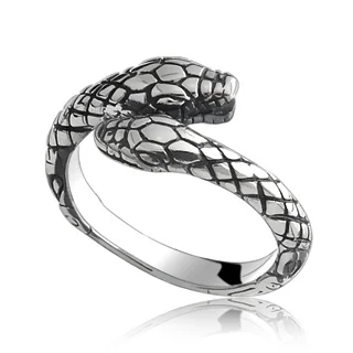 

yin man Shipping 925 Silver Snake with Two Heads Boa Ring Men and Women Jewelry Thai Silver Open Little Finger Ring Adjustable