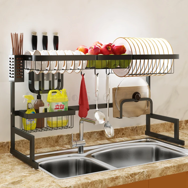 Нержавеющая сталь кухонная раковина шкаф чаша Слива блюдо стеллаж органайзер