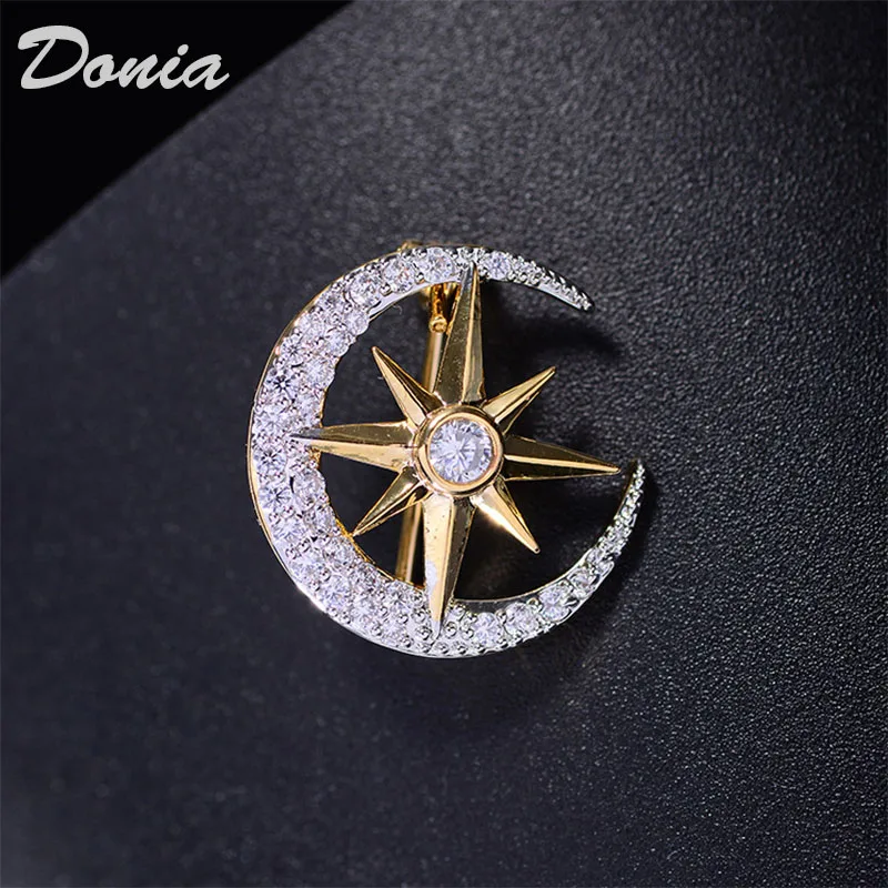 Ювелирные изделия Donia модная индивидуальная трендовая брошь звезды луна