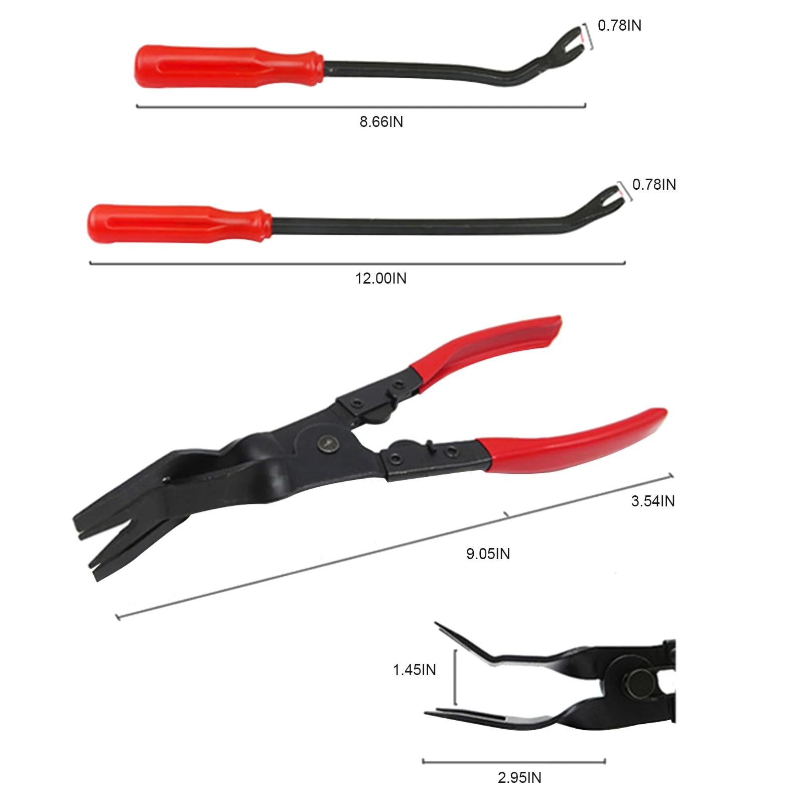 

3pcs/Set Auto Fastener Pliers Car Door Panel Remover Clip Trim Auto Puller Tool Retaining Clip Remover Pry Bar Tool Nylon Bag