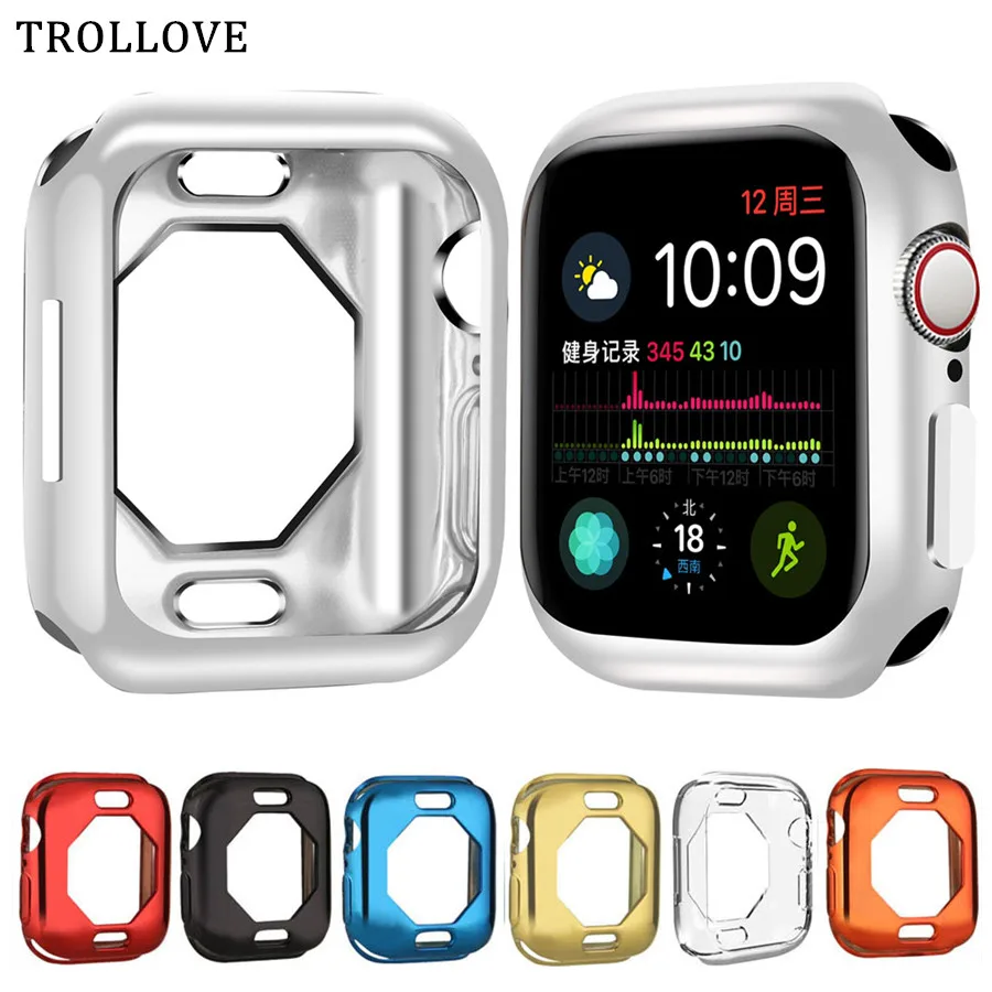 ТПУ тонкий мягкий чехол для Apple Watch серии 4 защитный чехол бампер для iwatch 40 мм 44 мм Рамка аксессуары для ремешка часов