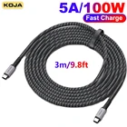 Кабель usb-cUSB Type-C, 5 А, 100 Вт, для MacBook, Samsung S20, Iphone13, Xiaomi мобильный телефон, кабель для быстрой зарядки и передачи данных