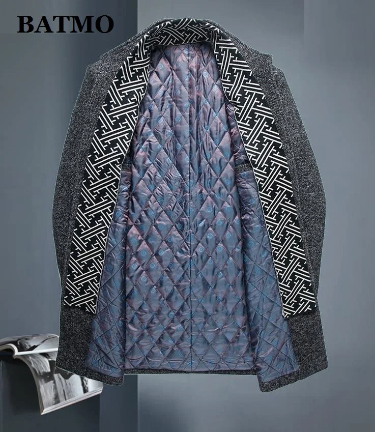 BATMO 2019 Новое поступление зимнее шерстяное толстое пальто для мужчин мужские