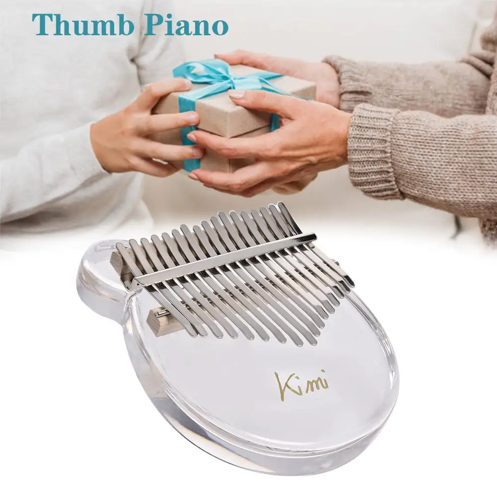 Acrylic 17 Key Kalimba African Thumb Piano High Quality Body Musical Instrument Professional Finger Percussion with Tuner Hammer | Спорт и