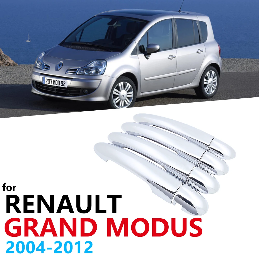 

Для Renault Grand Modus 2004 ~ 2012 Chrome внешней отделки, 4 штуки/набор двери дверные ручки крышки автомобильные аксессуары наклейки 2005 2006 2007 2008 2009