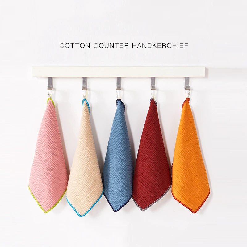 

4pc Baby Bibs Cotton Accessories Newborn Solid Color Snap Button Soft Triangle Towel Feeding Drool Bibs 28*28cm