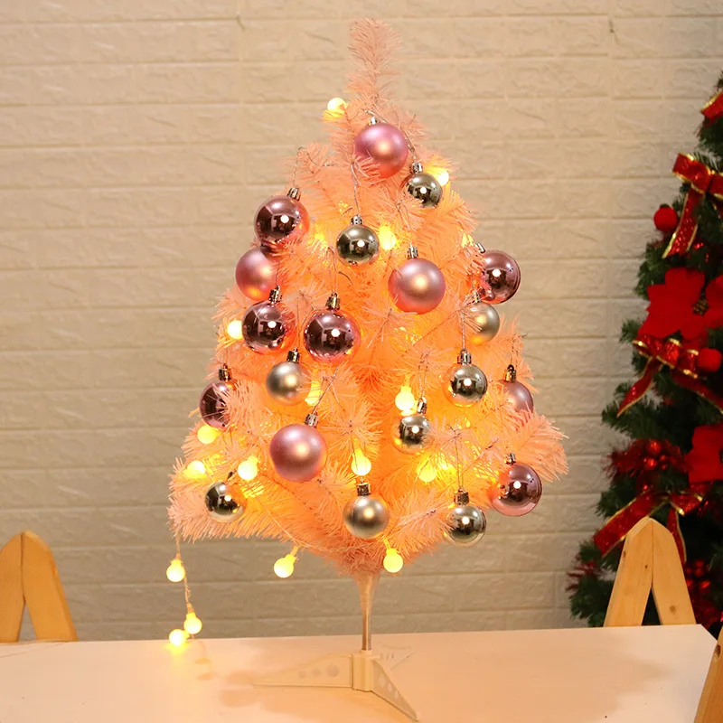 Christmas Tree 60cm Pink Home Decorations Ball Warm White String Lights Xmas Cedar New Year Party xx180 | Дом и сад