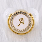 Соска-пустышка с 26 инициалами, прозрачная, ручной работы