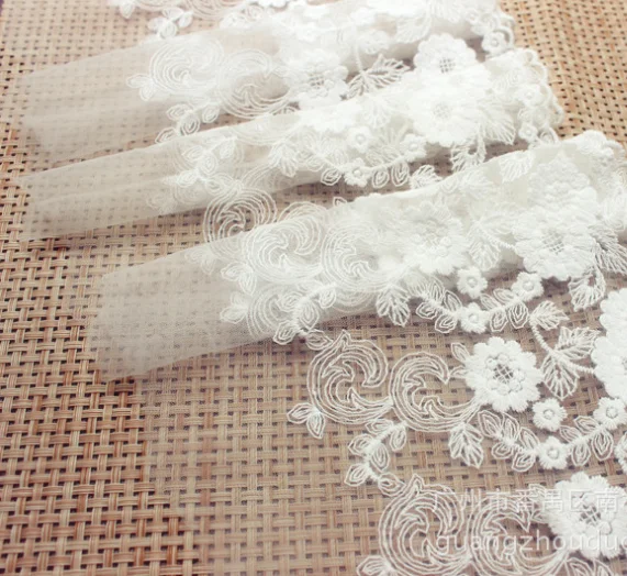 1 м нигерийская кружевная ткань с вышивкой белый хлопок отделка высокое качество