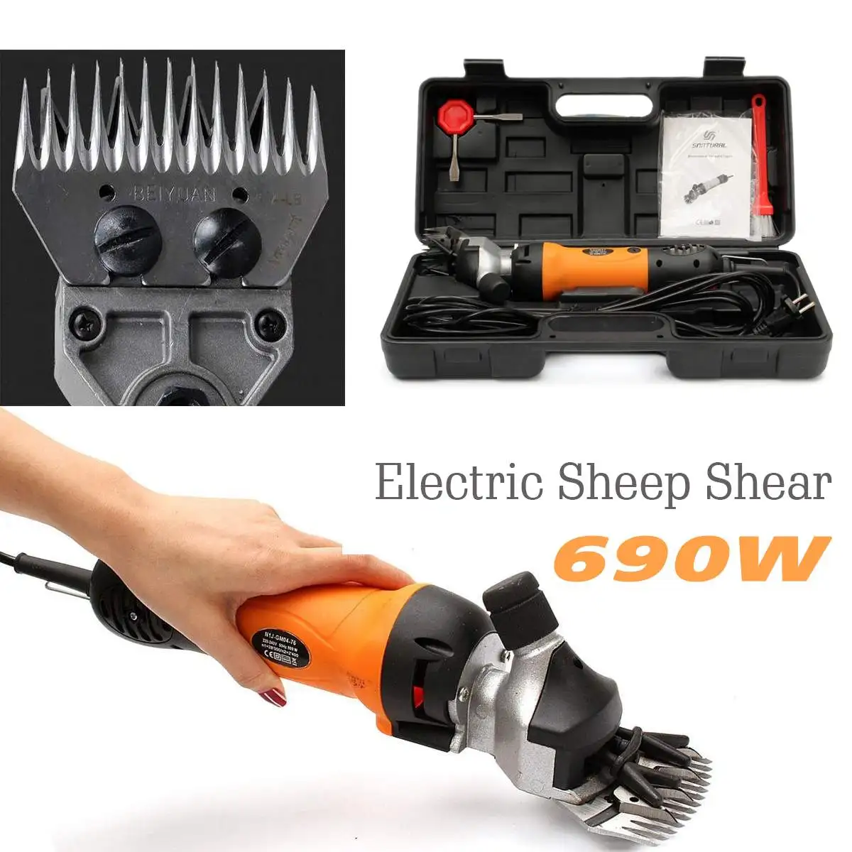 Doersupp 690W 220V 6 передач Скорость электрические овцы козы стрижки Машинка для стрижки фермерские Ножницы Резак Ножницы для шерсти для резки и гравировки