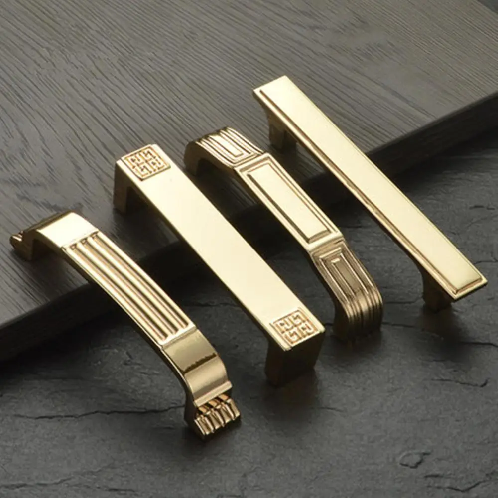 Европейская яркая Золотая твердая медная ручка твердый стеллаж шкаф книжный для