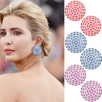high quality big round stud earring for bridal wedding women girl charm jewelry stage show party accessories fashion jewelry