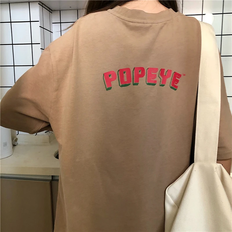 

Ulzzang Retro Women Tshirt Summer 2020 Korean Street Style Letter Print T-shirt Harajuku Loose Short Sleeve T Shirt Schoolgirl