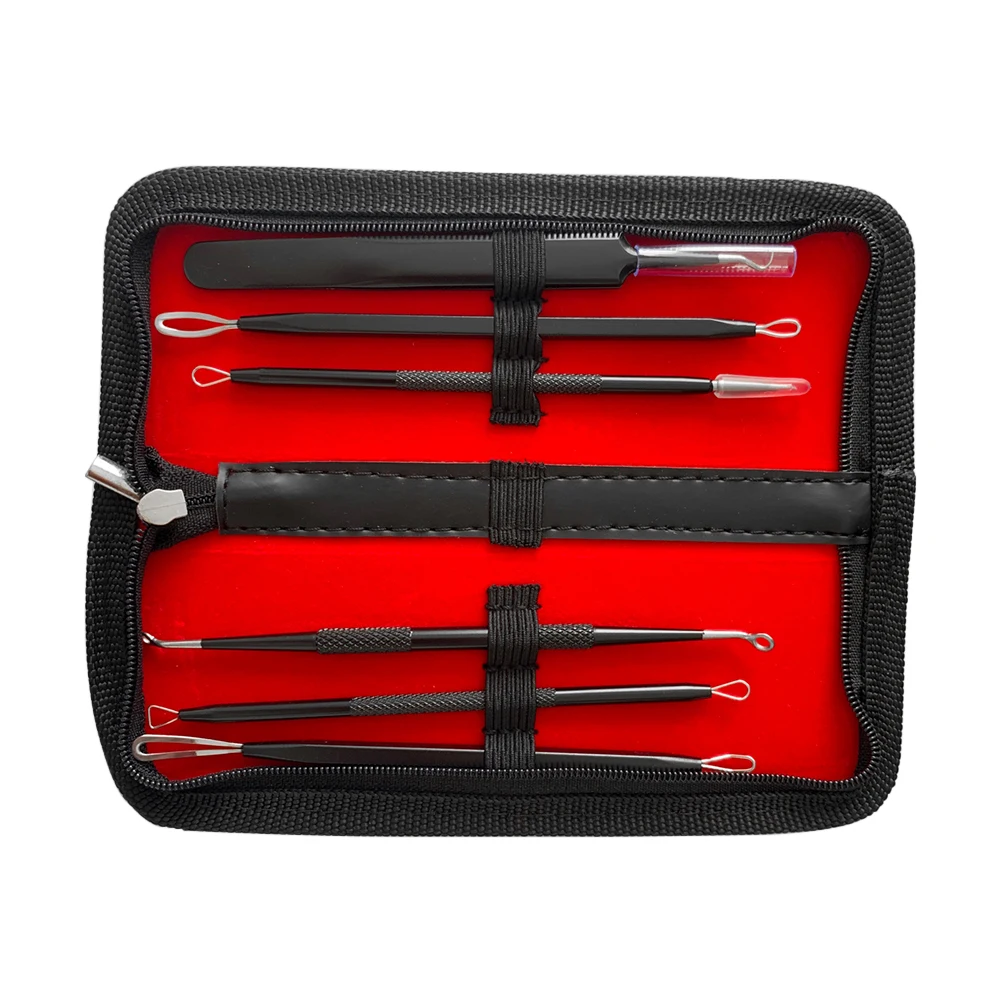 

6pcs/set Portable Durable Stainless Steel Easy Use Tools Double Head Blackhead Remover Needle Skin Care Extractor Multipurpose