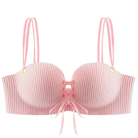 Fashion Stripe Sexy Bras Bandage Push Up Lingerie Women Bra Comfortable Wireless Adjusted Bralette Girl Underwear Intimates