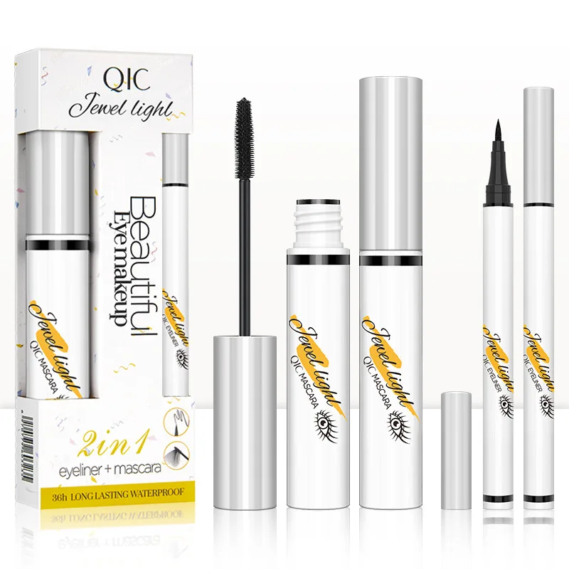

Cross border make-up no infringement QIC color Mascara Eyeliner 2 / 1 combination suit not dizzy dye long curly