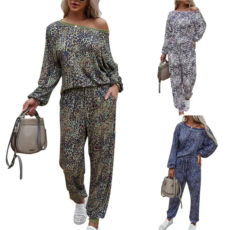 

Women Pajamas Set Fashion Loungewear Set Long Sleeve Tops Trousers Casual Tracksuit Homewear Nightwear Women Clothing