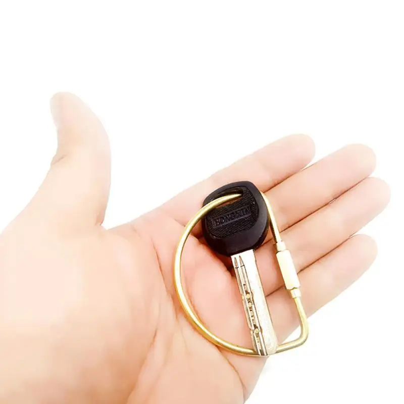 Латунь Брелок d-образная брелок Золотой Кемпинг Карабинер для выживания