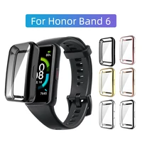 tpu soft protective cover for honor band 6 case strap full screen protector shell bumper plated cases for huawei honor band 6