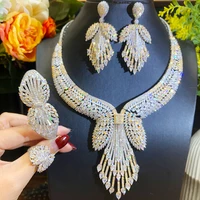 kellybola noble luxury shiny cubic zirconia necklace earrings bracelet ring 4pcs womens bridal wedding reception jewelry set